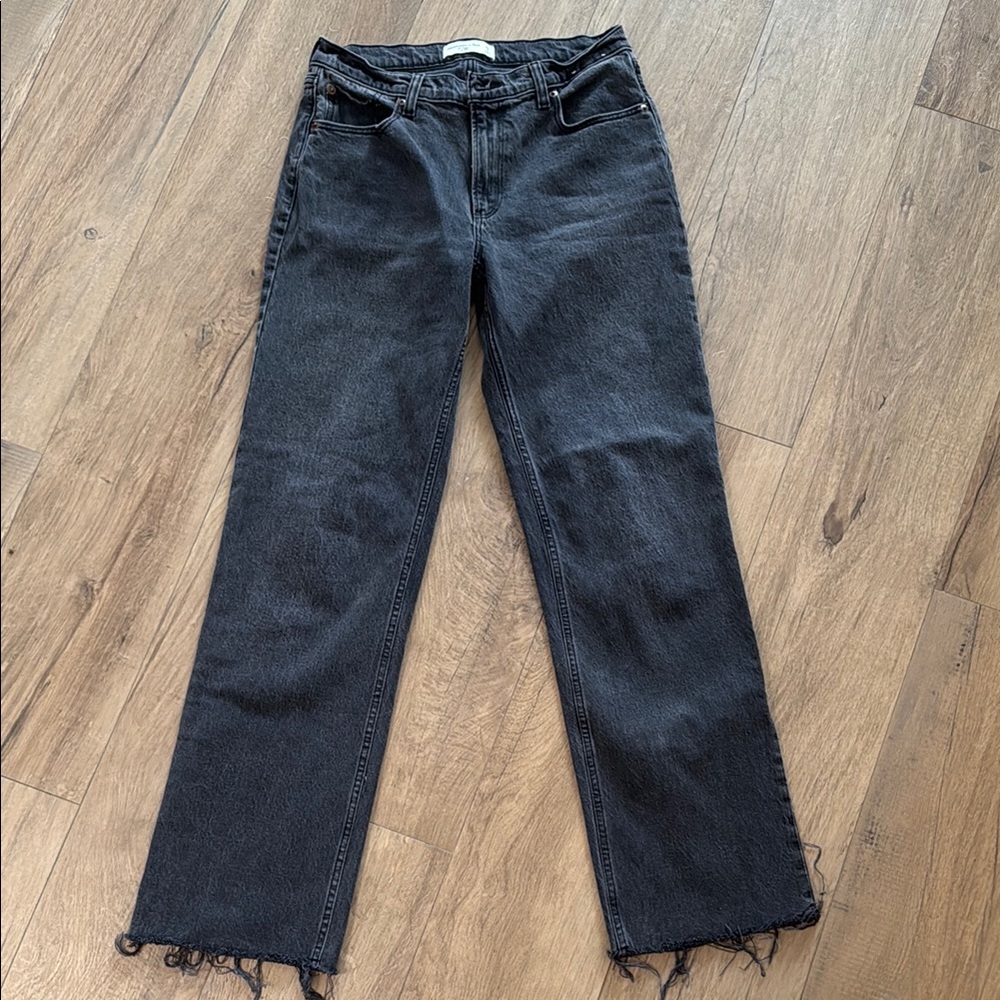 Abercrombie & Fitch Black Straight-Leg Jeans size 4, waist 27